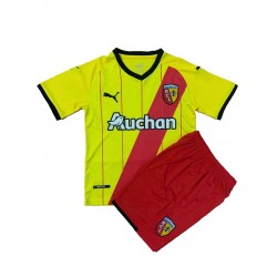 Camisola RC Lens Criança Equipamento Primeiro 2021-2022 Manga Curta